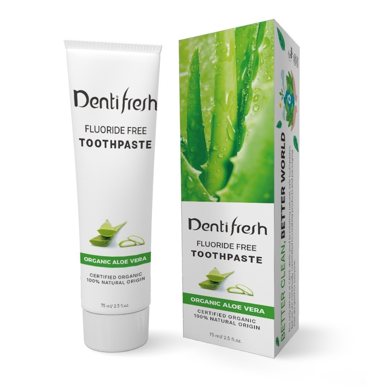 新しい到着Dentifreshは自然な植物のエキスのtoothpaを白くする有機性アロエのヴィエラの歯の手入れの重曹の歯を証明した