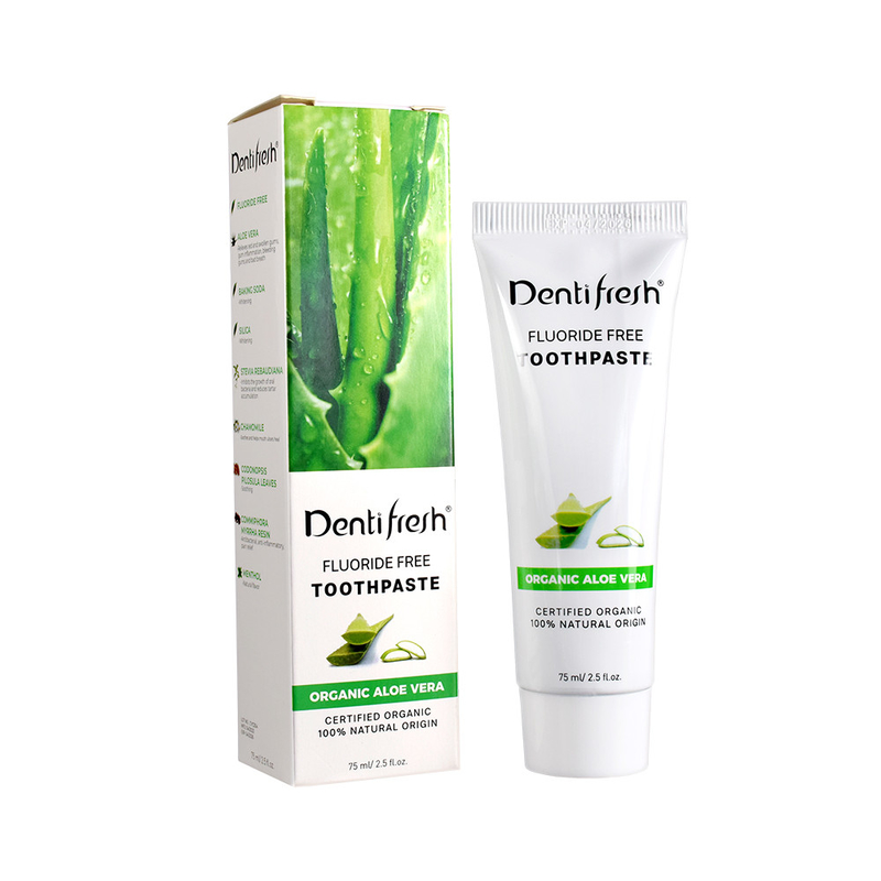 DENTIFRESH 天然 認定 アロエベラ 歯磨き粉 75ml 大人 子供 フロアード 無