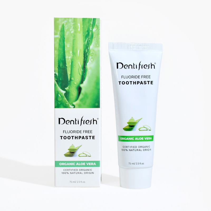 DENTIFRESH 天然 認定 アロエベラ 歯磨き粉 75ml 大人 子供 フロアード 無
