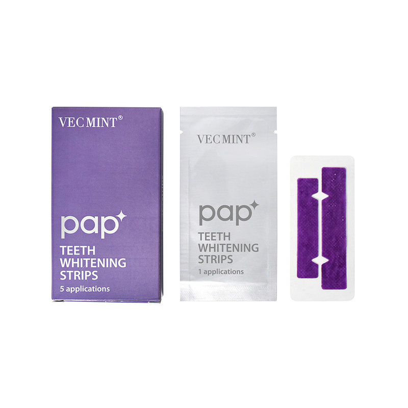 VECMINT pap* アドバンスド 歯を 白くする ストライプ - 5 回の 塗装 の パック - 長く 続く 白い 笑顔.