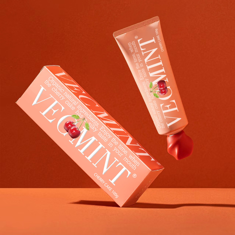 VECMINT チェリーケーキ 味のある歯磨き粉 - 有機天然成分で 美味しいミルクのような口腔体験