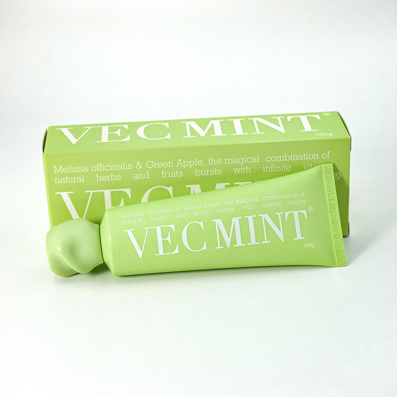 VECMINT 100g 歯磨き粉: 魔法のような天然のハーブと果物 (メリッサ・オフィシーナリス&グリーン・リンゴ) で 口腔の活力を解放する