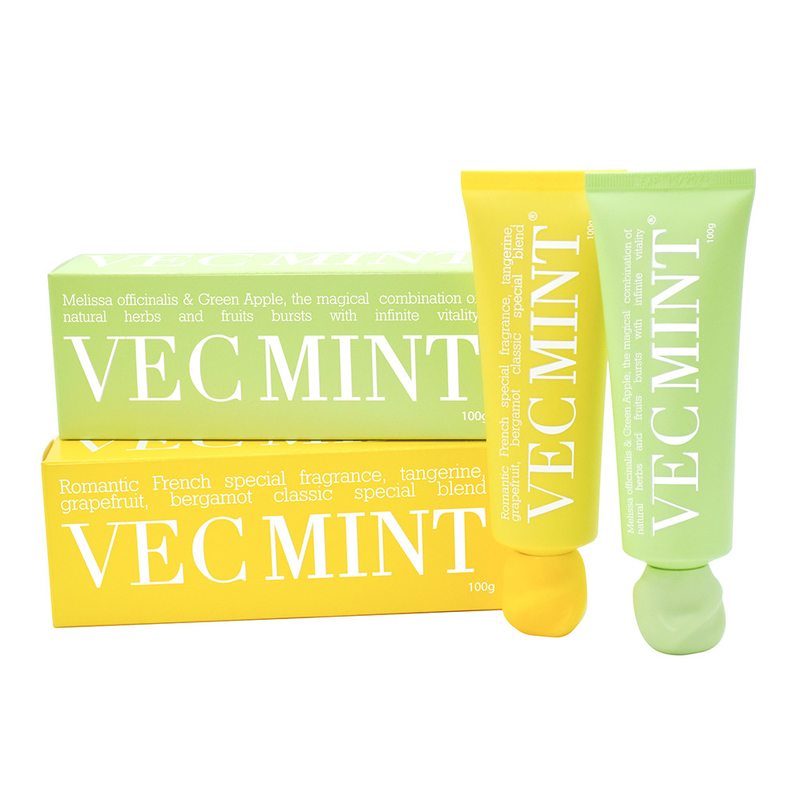 100g ホットセール VECMINT 歯磨き粉: グラップフルーツ,ベルガモット,タンダリンに触発されたフランス風味