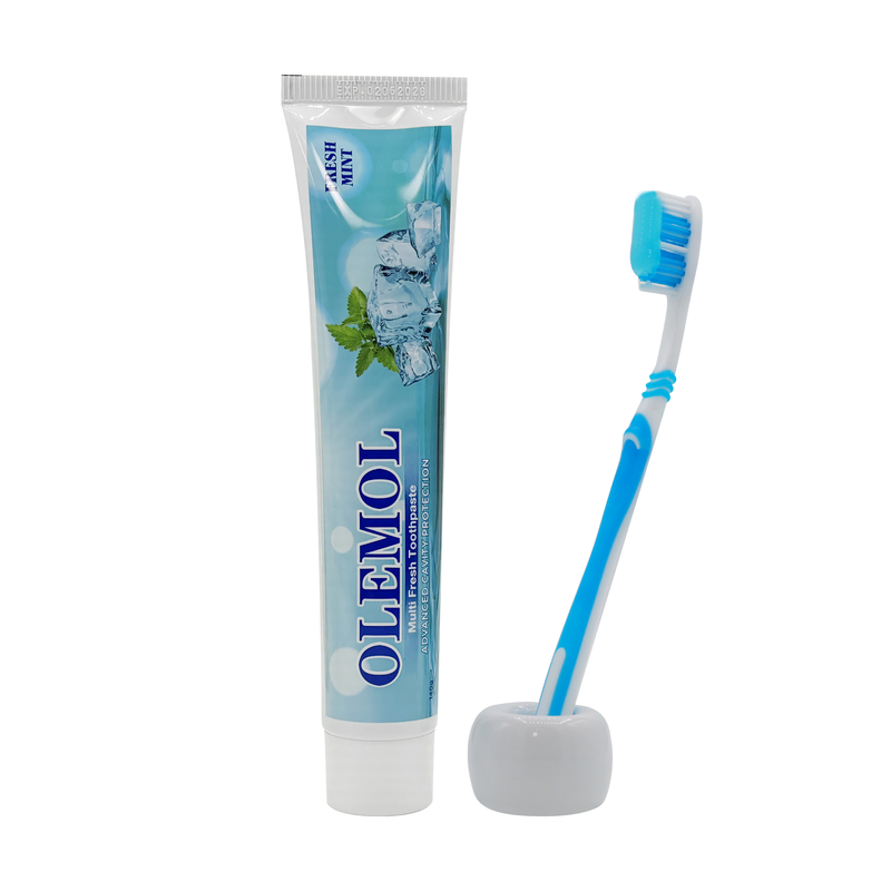 OLEMOL マルチフレッシュ歯磨き粉 100g - アドバンスド虫歯予防配合、フレッシュミントフレーバー、毎日のオーラルケアとデンタルケアに