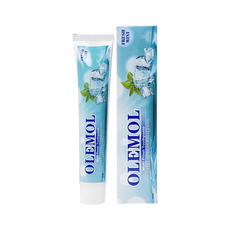 OLEMOL マルチフレッシュ歯磨き粉 100g - アドバンスド虫歯予防配合、フレッシュミントフレーバー、毎日のオーラルケアとデンタルケアに