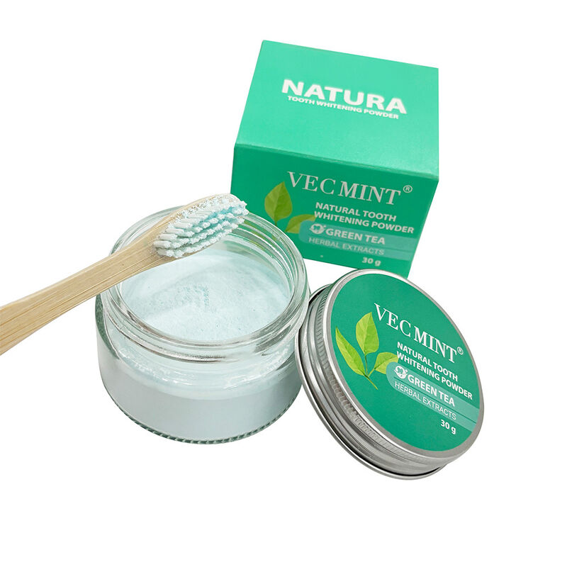 NATURA VECMINT 天然歯磨き粉 - 緑茶ハーブエキス 口腔ケア ブライトニング粉 (30g)